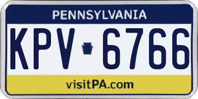 PA license plate KPV6766