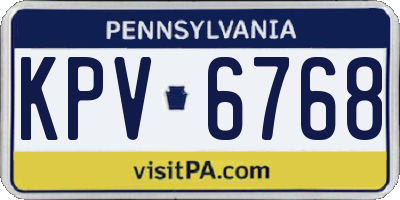 PA license plate KPV6768