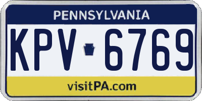 PA license plate KPV6769