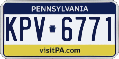 PA license plate KPV6771