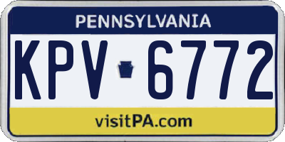PA license plate KPV6772