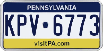 PA license plate KPV6773
