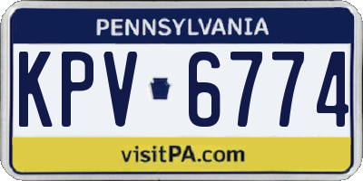 PA license plate KPV6774