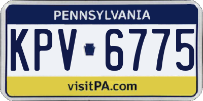 PA license plate KPV6775
