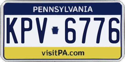 PA license plate KPV6776
