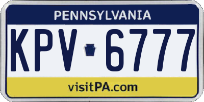PA license plate KPV6777