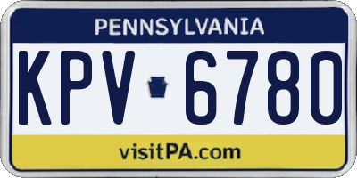PA license plate KPV6780
