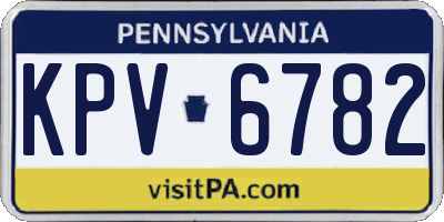 PA license plate KPV6782