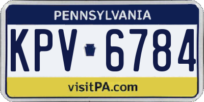 PA license plate KPV6784