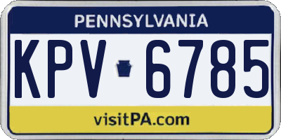 PA license plate KPV6785