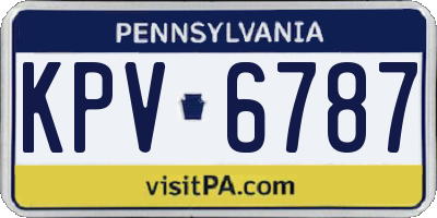 PA license plate KPV6787