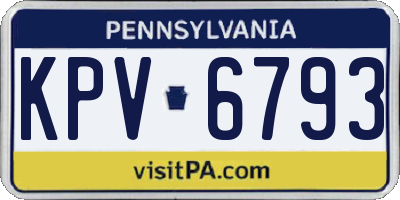 PA license plate KPV6793