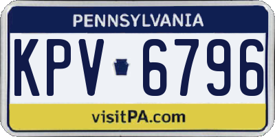 PA license plate KPV6796