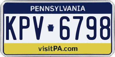 PA license plate KPV6798