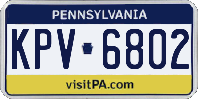 PA license plate KPV6802