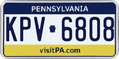PA license plate KPV6808