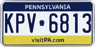 PA license plate KPV6813
