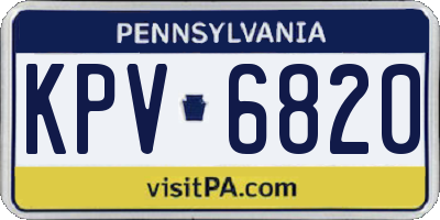 PA license plate KPV6820