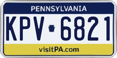 PA license plate KPV6821