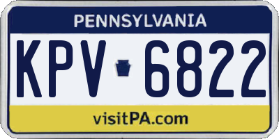 PA license plate KPV6822