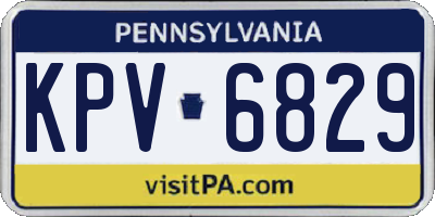 PA license plate KPV6829