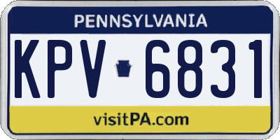 PA license plate KPV6831