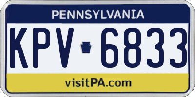PA license plate KPV6833
