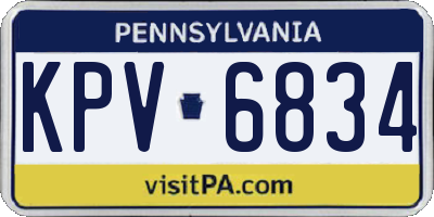 PA license plate KPV6834