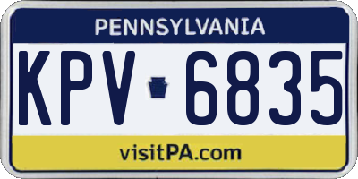 PA license plate KPV6835