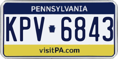 PA license plate KPV6843