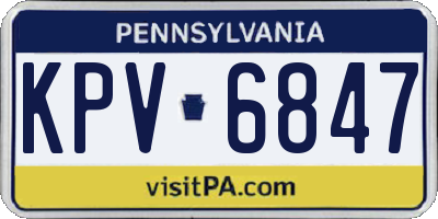 PA license plate KPV6847