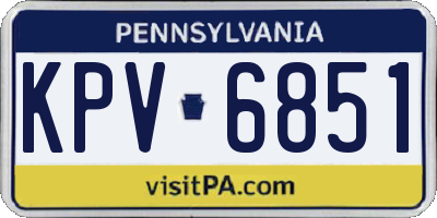 PA license plate KPV6851