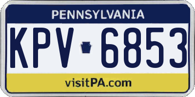PA license plate KPV6853