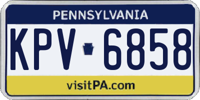 PA license plate KPV6858