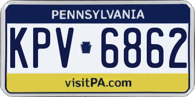 PA license plate KPV6862