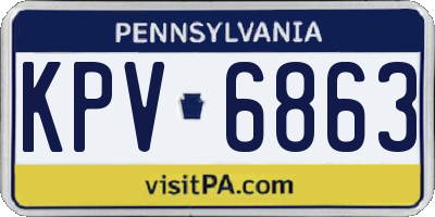 PA license plate KPV6863