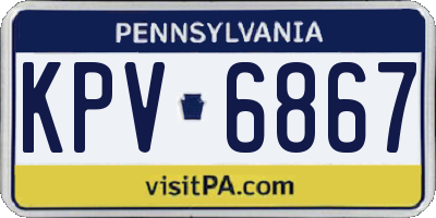 PA license plate KPV6867