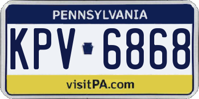 PA license plate KPV6868