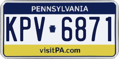 PA license plate KPV6871
