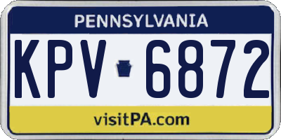 PA license plate KPV6872