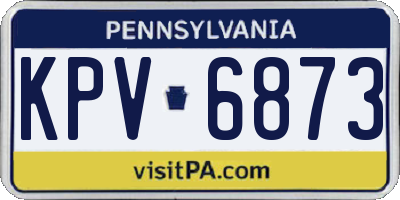 PA license plate KPV6873