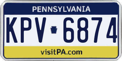 PA license plate KPV6874