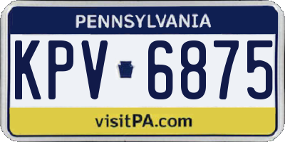 PA license plate KPV6875