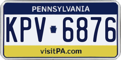 PA license plate KPV6876
