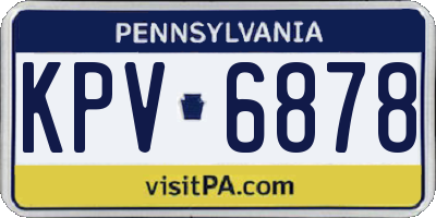 PA license plate KPV6878