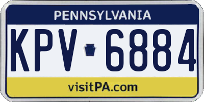 PA license plate KPV6884