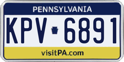 PA license plate KPV6891