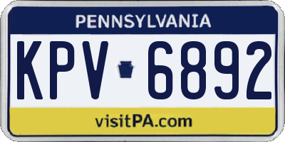 PA license plate KPV6892