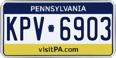 PA license plate KPV6903