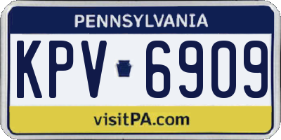 PA license plate KPV6909